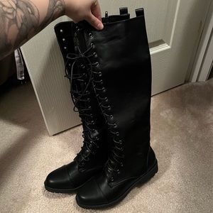 BRAND NEW Knee high Combat boots